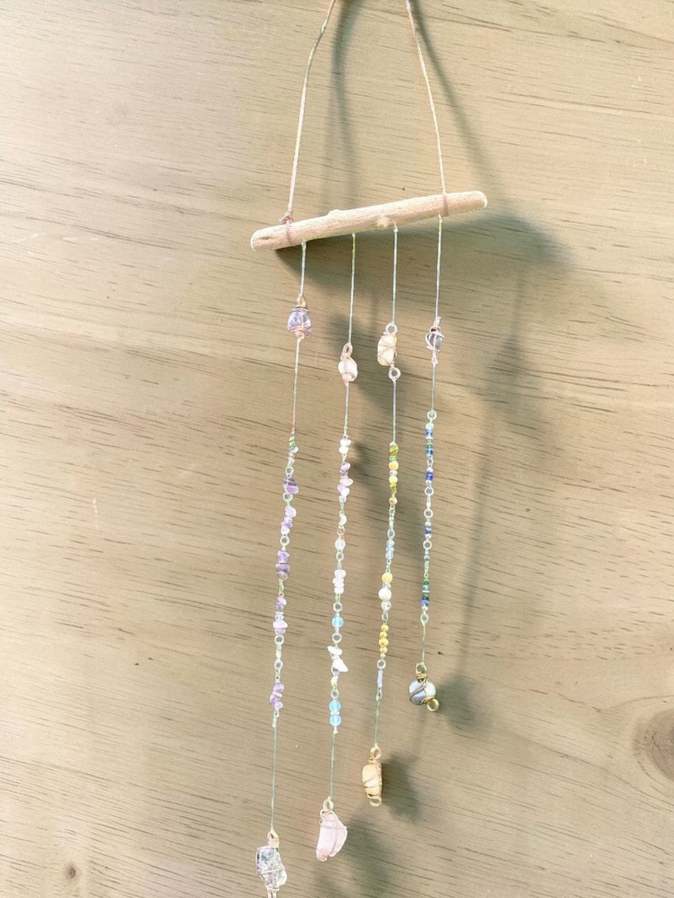 Image 6: Boho crystal suncatcher mobile – handmade natural home decoration
